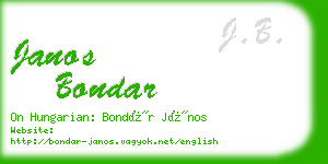 janos bondar business card